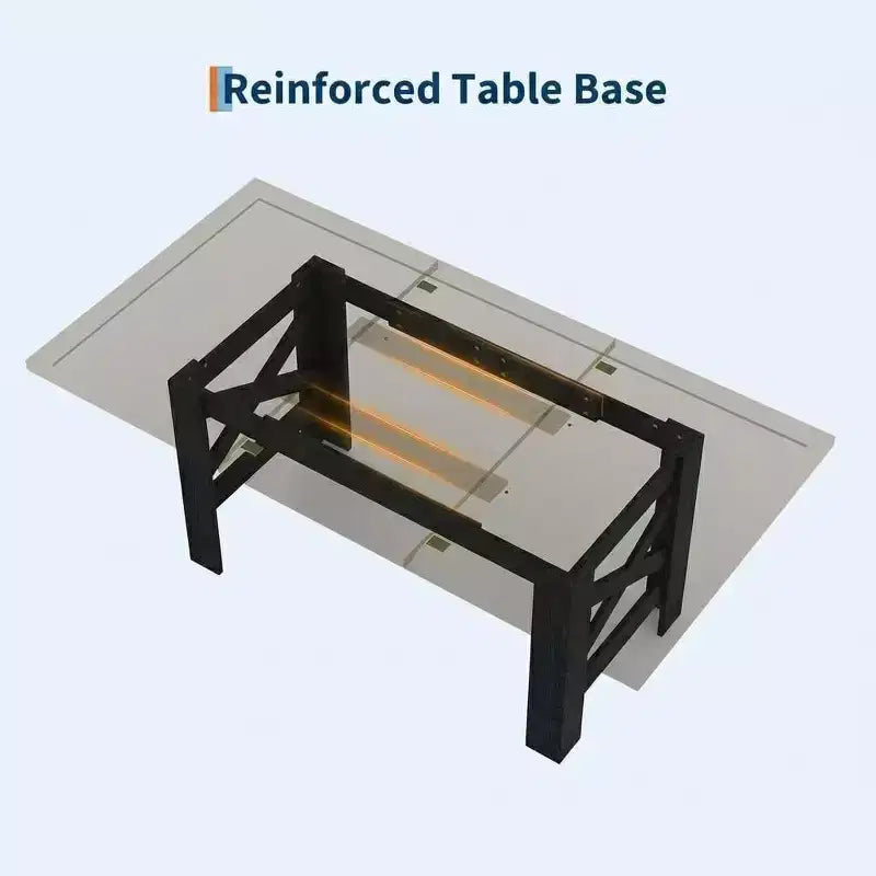 LinTime Tavolo da Pranzo Stile Fattoria da 180 cm per 6-8 Posti - Robusto Tavolo Rettangolare in Legno - Piano Spesso e Robuste Gambe a Triangolo - per Cucina