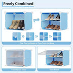 6-Tier Double Row Shoe Rack Organizer with Hooks, Freestanding 12-Cubby Footwear Storage Shelf Unit for Closet Entryway & Bedroom, Black