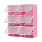 6-Tier Double Row Shoe Rack Organizer with Hooks, Freestanding 12-Cubby Footwear Storage Shelf Unit for Closet Entryway & Bedroom, Black