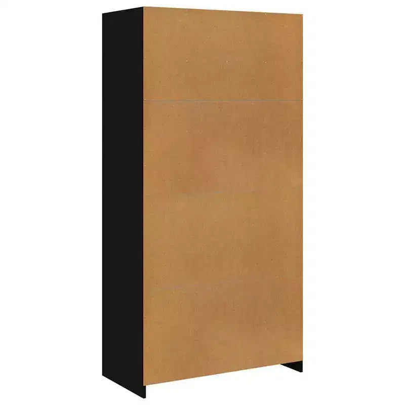 vidaXL Wardrobe Black Engineered wood Compact Wardrobe Rectangular