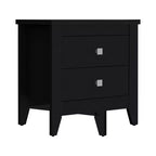 HomeRoots 24 Black Wood Two Drawer Nightstand