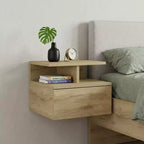 HomeRoots Comodino sospeso a un cassetto in legno beige da 12 pollici