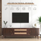 Modern Farmhouse Rattan TV Stand