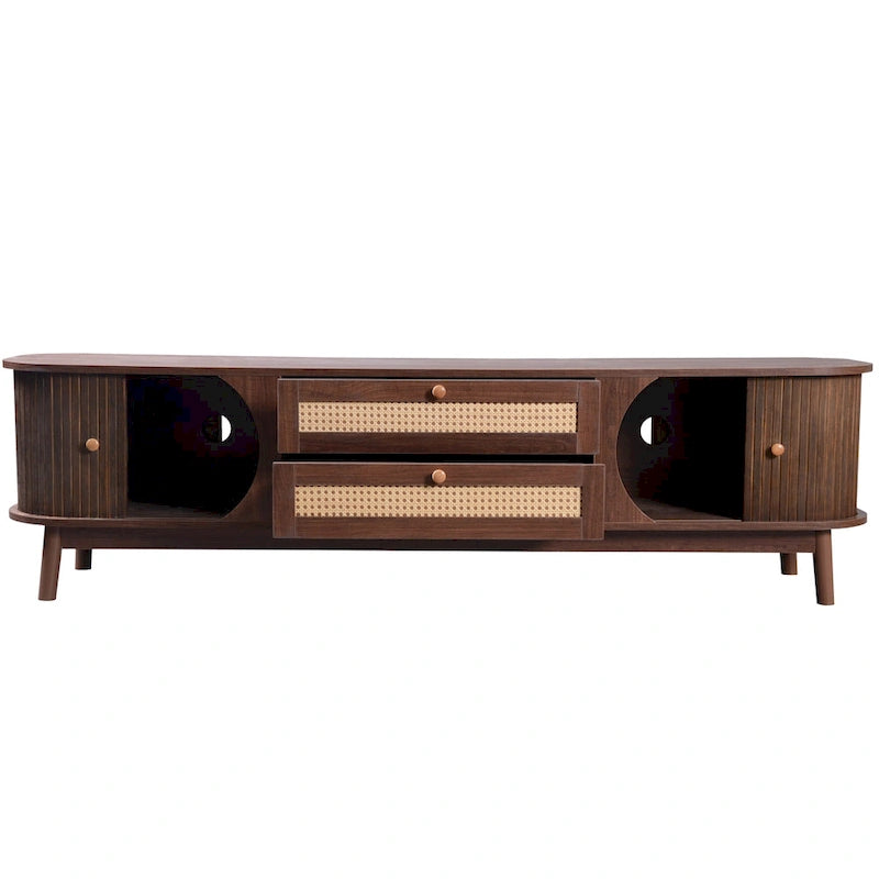 Modern Farmhouse Rattan TV Stand