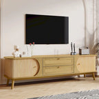 Modern Farmhouse Rattan TV Stand