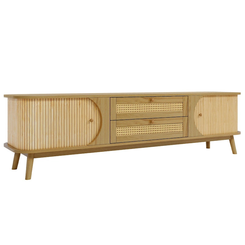 Modern Farmhouse Rattan TV Stand