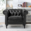 Black Modern 39 Tufted Accent Chair with Nailheads
