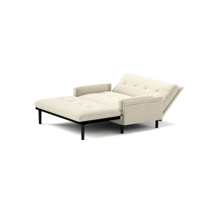 Ivory 55.11 Multi-Functional Corduroy Loveseat, Convertible Lounge Chair, Bed