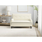 Ivory 55.11 Multi-Functional Corduroy Loveseat, Convertible Lounge Chair, Bed