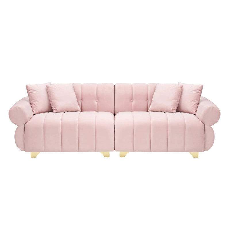 Pink 89 Velvet 3-seater Sofa with Spring-Wrapped Cushions