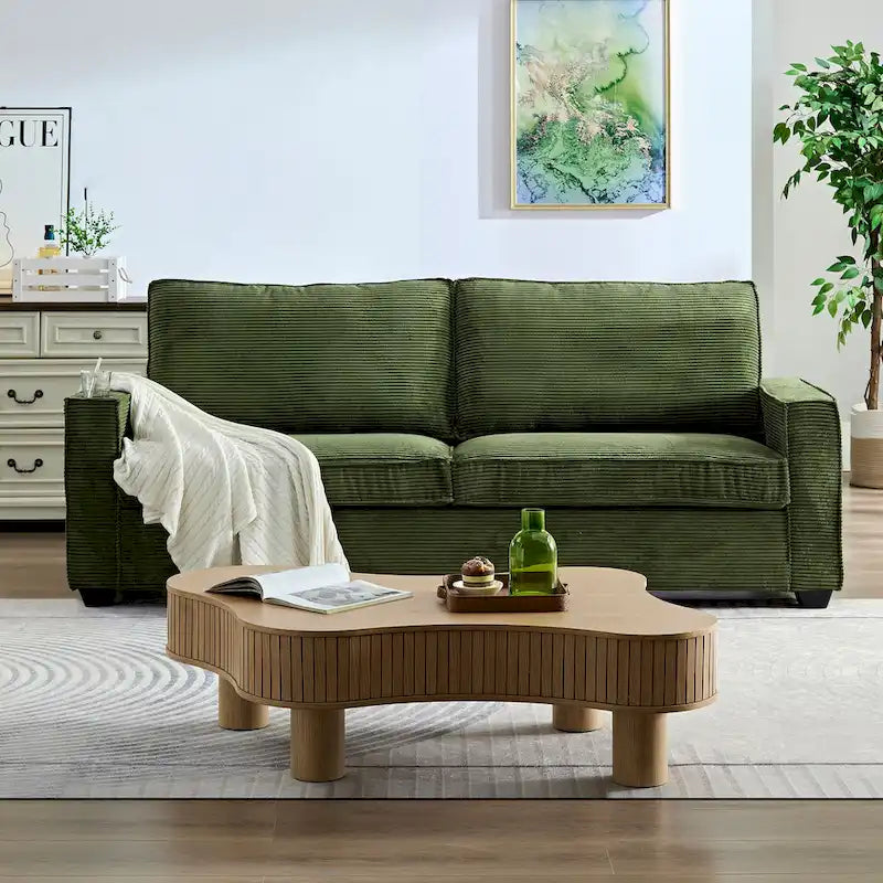 Divano in Velluto a Coste dal Design Moderno per Soggiorno
