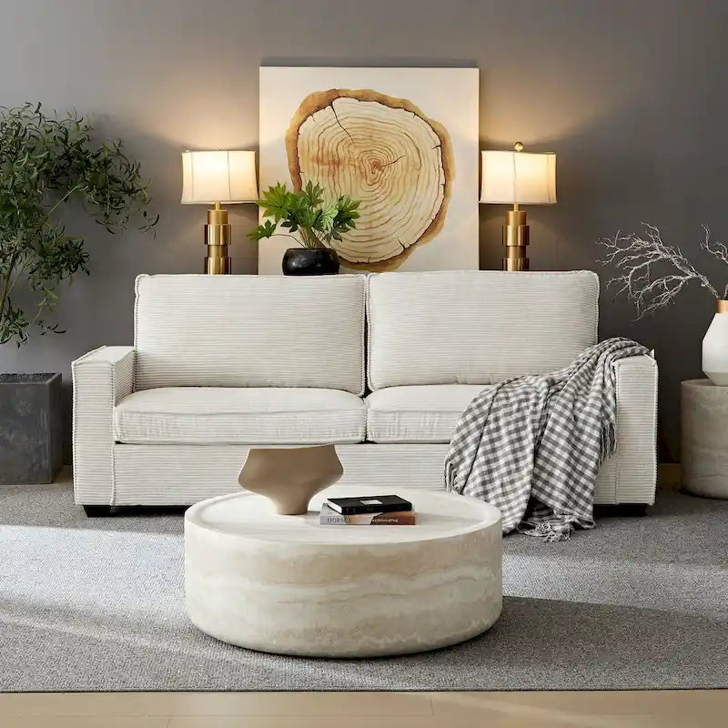 Divano in Velluto a Coste dal Design Moderno per Soggiorno