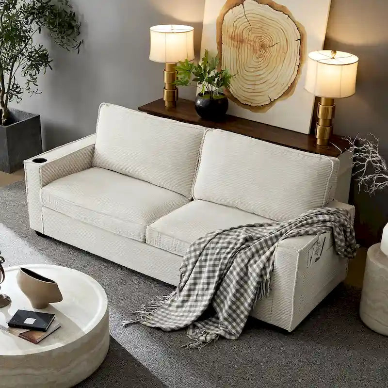 Divano in Velluto a Coste dal Design Moderno per Soggiorno