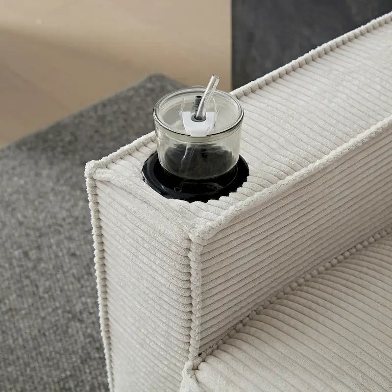 Divano in Velluto a Coste dal Design Moderno per Soggiorno