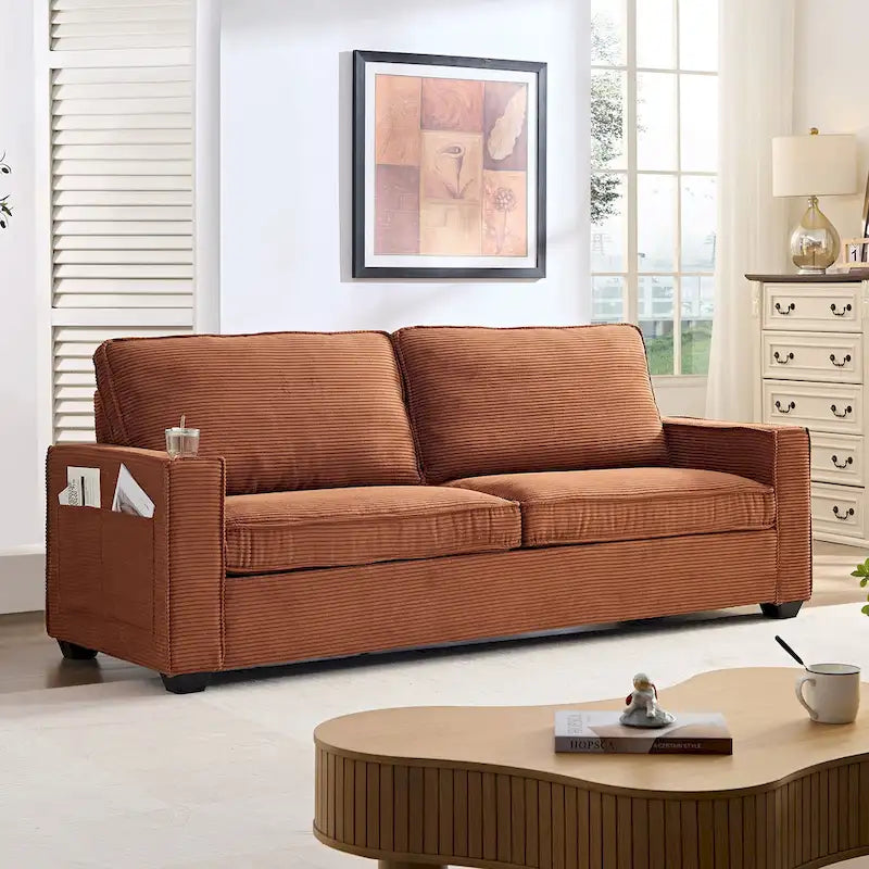 Divano in Velluto a Coste dal Design Moderno per Soggiorno