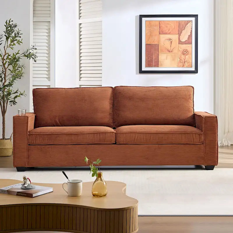 Divano in Velluto a Coste dal Design Moderno per Soggiorno