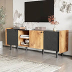 Brown 61" TV Stand with 3 Cabinets for Up to 70" TVs