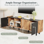 Brown 61" TV Stand with 3 Cabinets for Up to 70" TVs