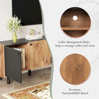 Brown 61" TV Stand with 3 Cabinets for Up to 70" TVs