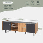 Brown 61" TV Stand with 3 Cabinets for Up to 70" TVs