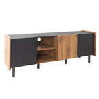 Brown 61" TV Stand with 3 Cabinets for Up to 70" TVs