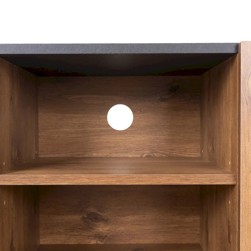 Brown 61" TV Stand with 3 Cabinets for Up to 70" TVs