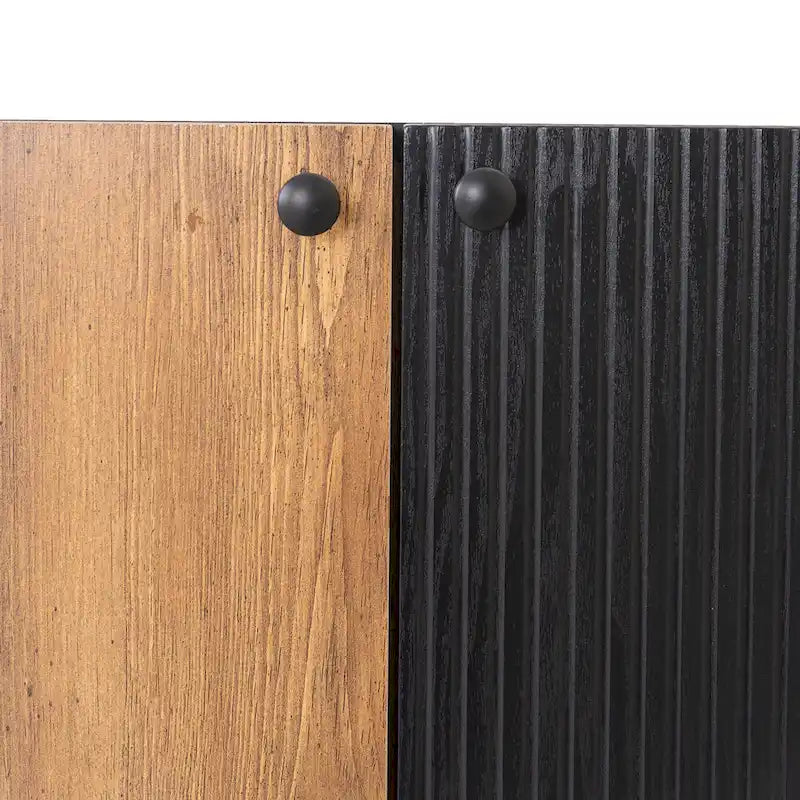 Brown 61" TV Stand with 3 Cabinets for Up to 70" TVs