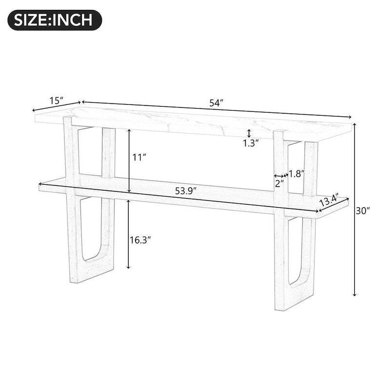 Console da Ingresso Retro Elegante con Piano Effetto Marmo e Contenitore Versatile