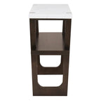 Retro Elegant Console Table with Marble-Effect Top & Versatile Storage