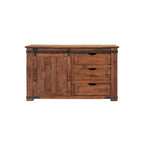 HomeRoots 50 Brown Solid Wood Enclosed Storage Distressed TV Stand - 50' X '34.75' X '17.75
