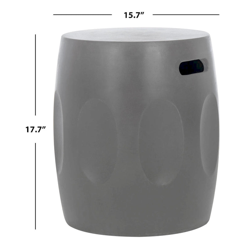 SAFAVIEH Zuri Tavolino d'appoggio in cemento per interni/esterni (grigio scuro) - 16W x 16D x 18H