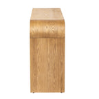 Wooden Sideboard Buffet Cabinet with Curvy Edge & Adjustable Shelves