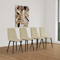 Set di 4 sedie da pranzo moderne da cucina con gambe in metallo nero