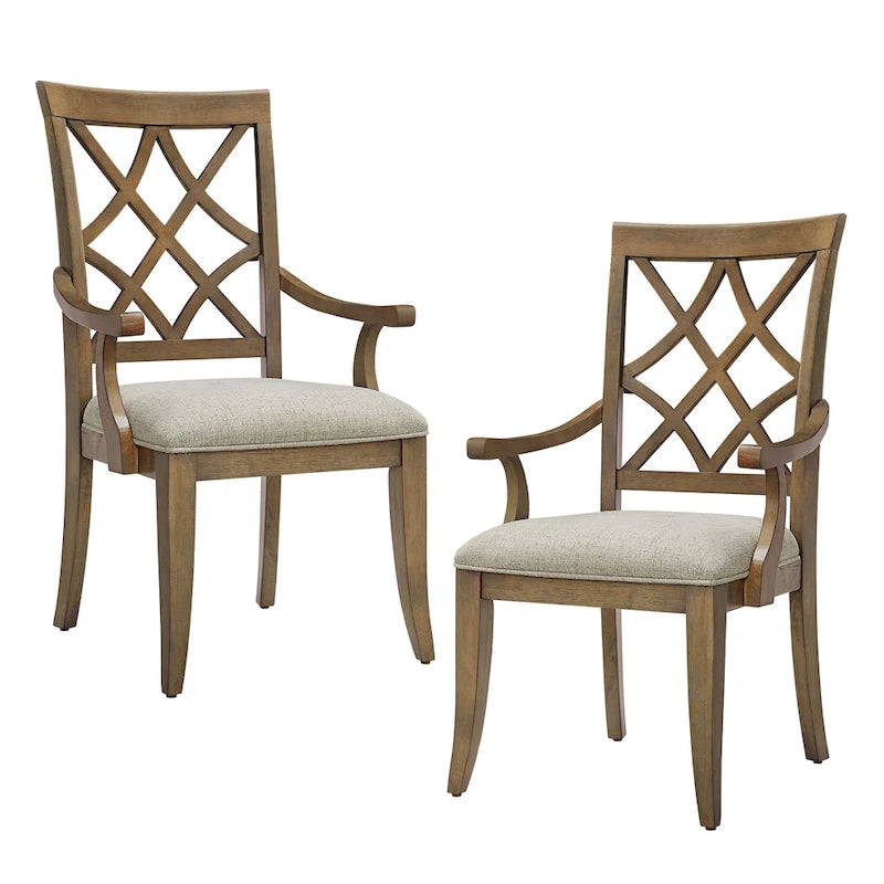 Set moderno di 2 sedie da pranzo con braccioli e seduta imbottita, adatte per soggiorno, sala da pranzo e bancone bar