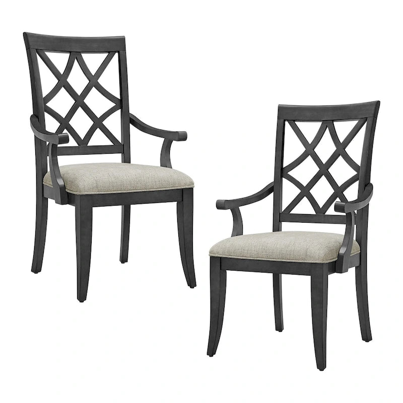 Set moderno di 2 sedie da pranzo con braccioli e seduta imbottita, adatte per soggiorno, sala da pranzo e bancone bar