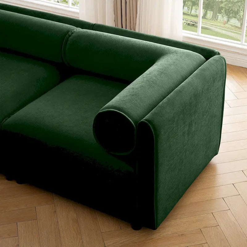 75.5 Chenille Upholstered 2-Seater Modular Sectional Sofa with Storage Seat, DIY Combination
