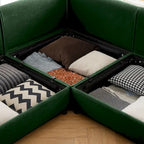 75.5 Chenille Upholstered 2-Seater Modular Sectional Sofa with Storage Seat, DIY Combination