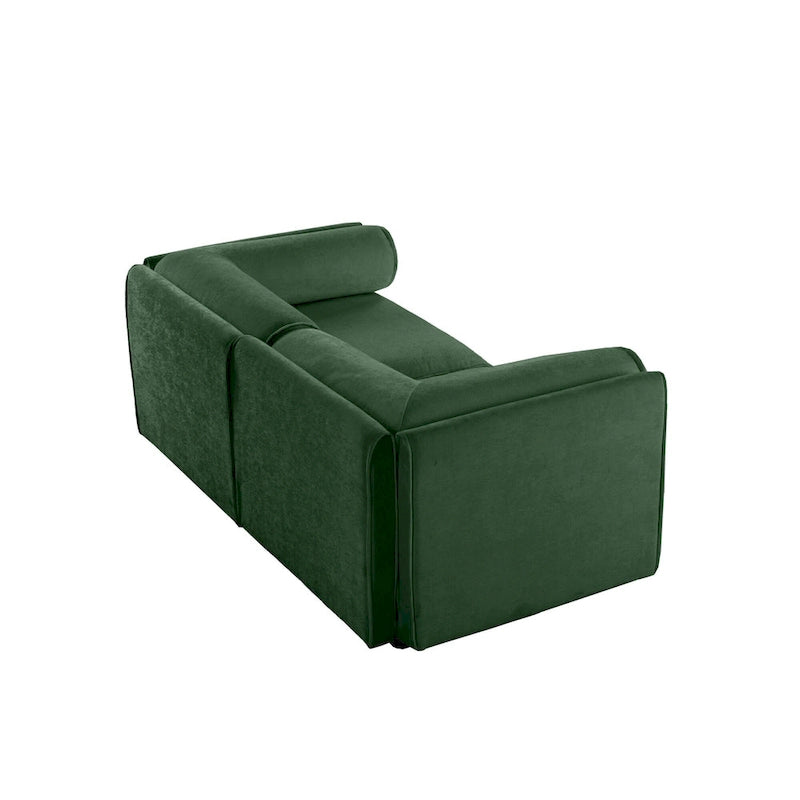 75.5 Chenille Upholstered 2-Seater Modular Sectional Sofa with Storage Seat, DIY Combination