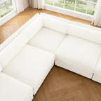 75.5 Chenille Upholstered 2-Seater Modular Sectional Sofa with Storage Seat, DIY Combination