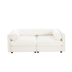75.5 Chenille Upholstered 2-Seater Modular Sectional Sofa with Storage Seat, DIY Combination