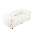 75.5 Chenille Upholstered 2-Seater Modular Sectional Sofa with Storage Seat, DIY Combination