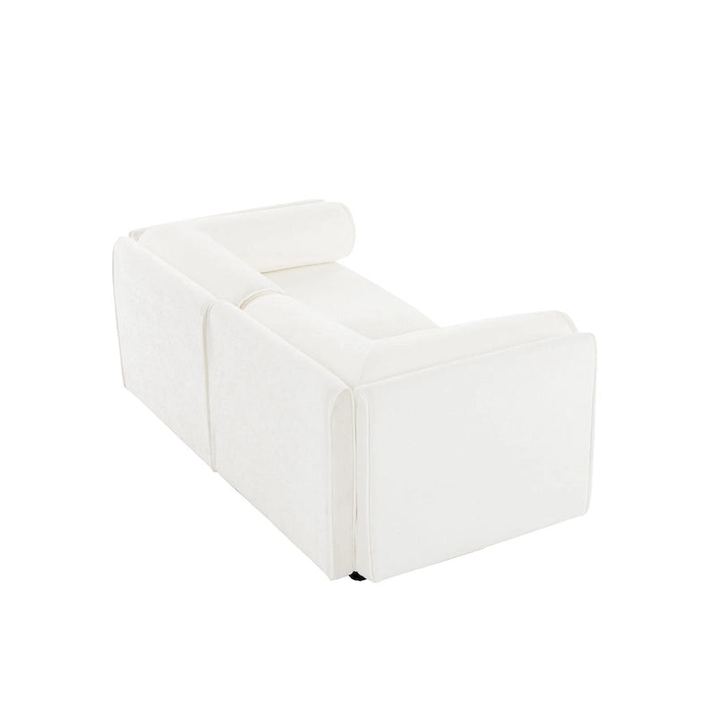 75.5 Chenille Upholstered 2-Seater Modular Sectional Sofa with Storage Seat, DIY Combination