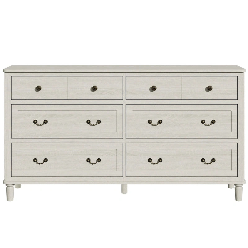 Light Grey 6-Drawer Dresser for Bedroom