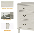 Light Grey 6-Drawer Dresser for Bedroom