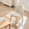 Modern Style Armless Dining Chair with Wooden Frame and Upholstered Seat, Suitable for Kitchen, Living Room, and Restaurant