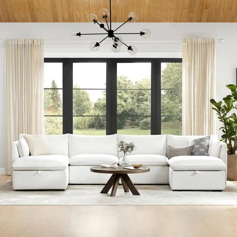 Cypress U-shape Sectional Couches Modular Sofa with Ottoman
