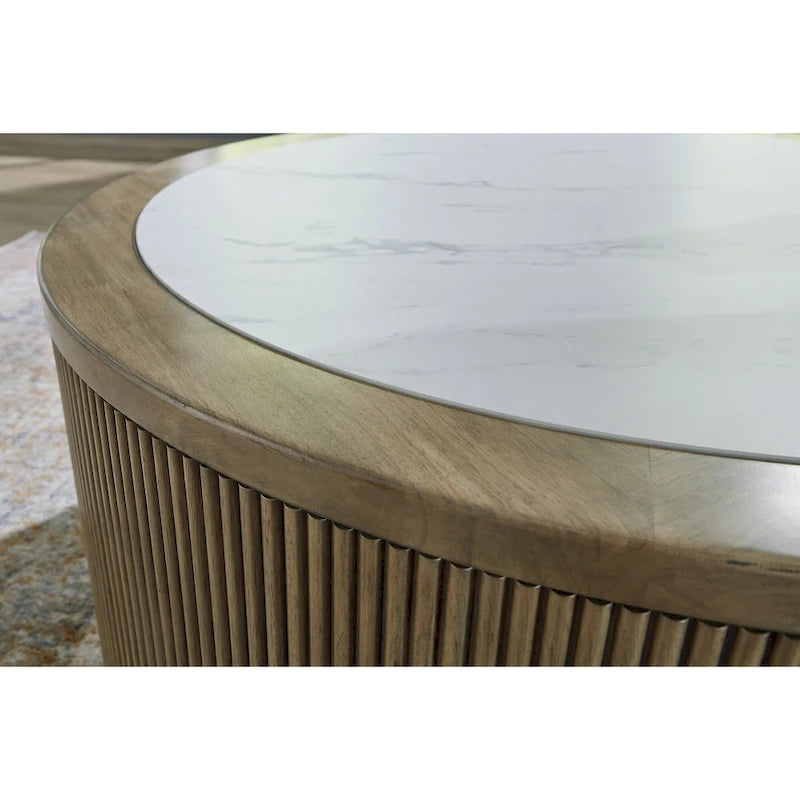 Signature Design by Ashley Camdill Tavolino da caffè marrone chiaro/bianco - 42 L x 42 P x 17.5 H