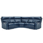 Genuine Leather Power Recliner Sectional with Power Ajustable Headrest and Lumbar, Zero Gravity, 2StationaryArmlesschairs