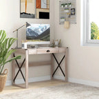 Modern Writing Office Desk with Storage Drawer and Spacious Work Surface for Home Office or Bedroom Workspaces