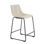 Vintage 24 Set of 2 Bar Stools with Armless Leather Backrest, Metal Legs, Footrest for Kitchen Island Caf Pub Bar Counter